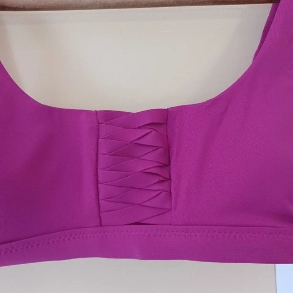 Athleta Bikini Top New XS Quick‎ Dry Pink Fuchsia Adriata Wireless UPF 50+